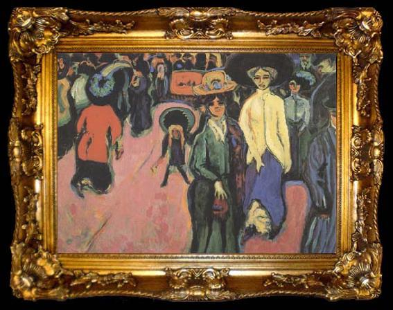 framed  Ernst Ludwig Kirchner The Street (mk09), ta009-2